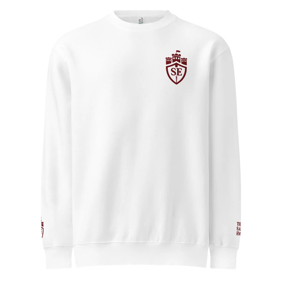 Witte sweater met het logo van The Sales Empire